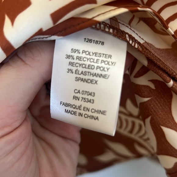 Joie Burnt Orange Cream Botanical Floral Print Blouse Medium - Picture 4 of 7